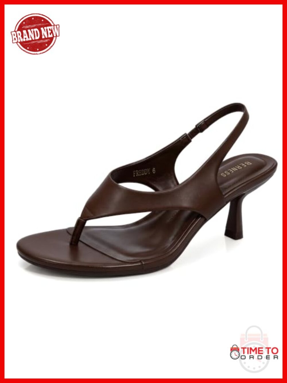Kitten Heel Slingback Sandals Faux Leather Open Toe Dressy Heels